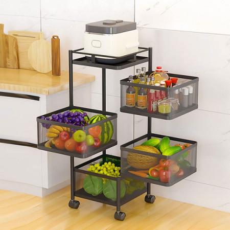 4  Layer Square Shape Kitchen Rack